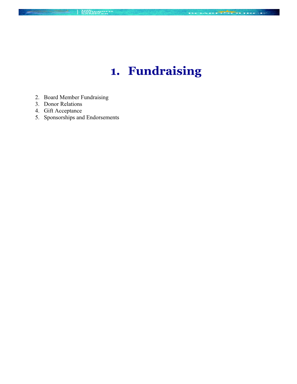 Board Member Fundraising Policies