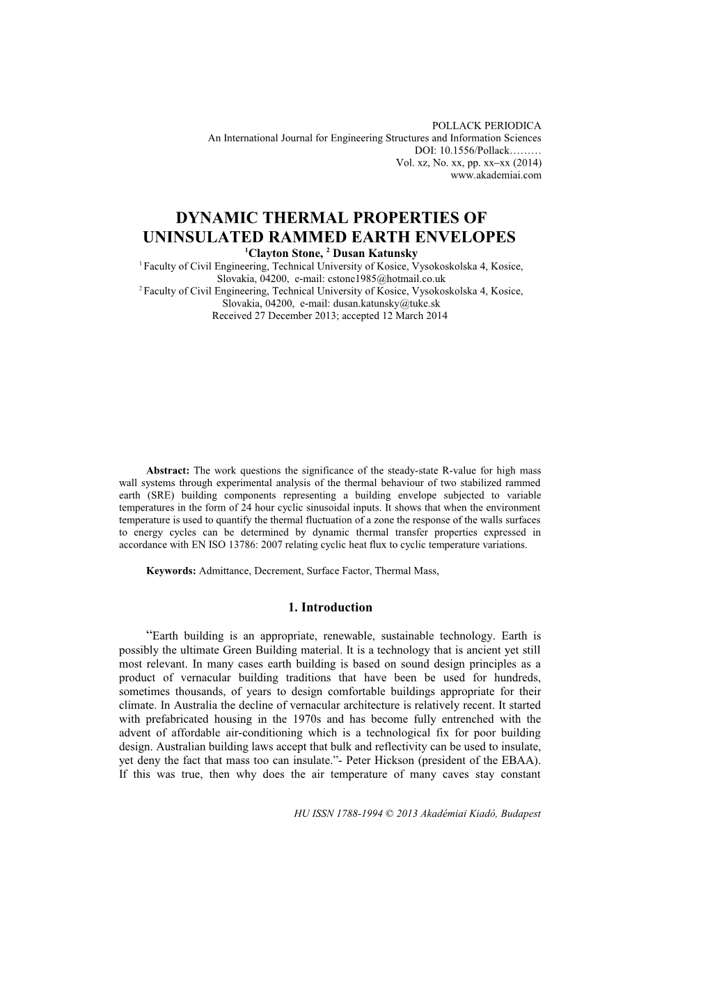 2. Thermal Diffusivity and Thermal Effusivity