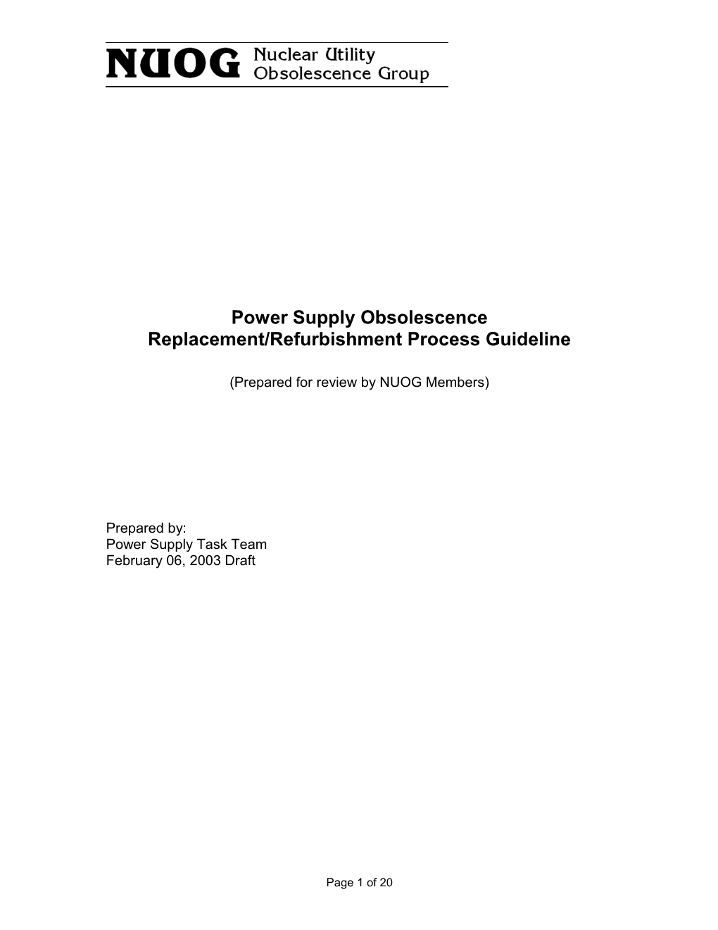 Power Supply Obsolescence Replacement/Refurbishment Process Guideline