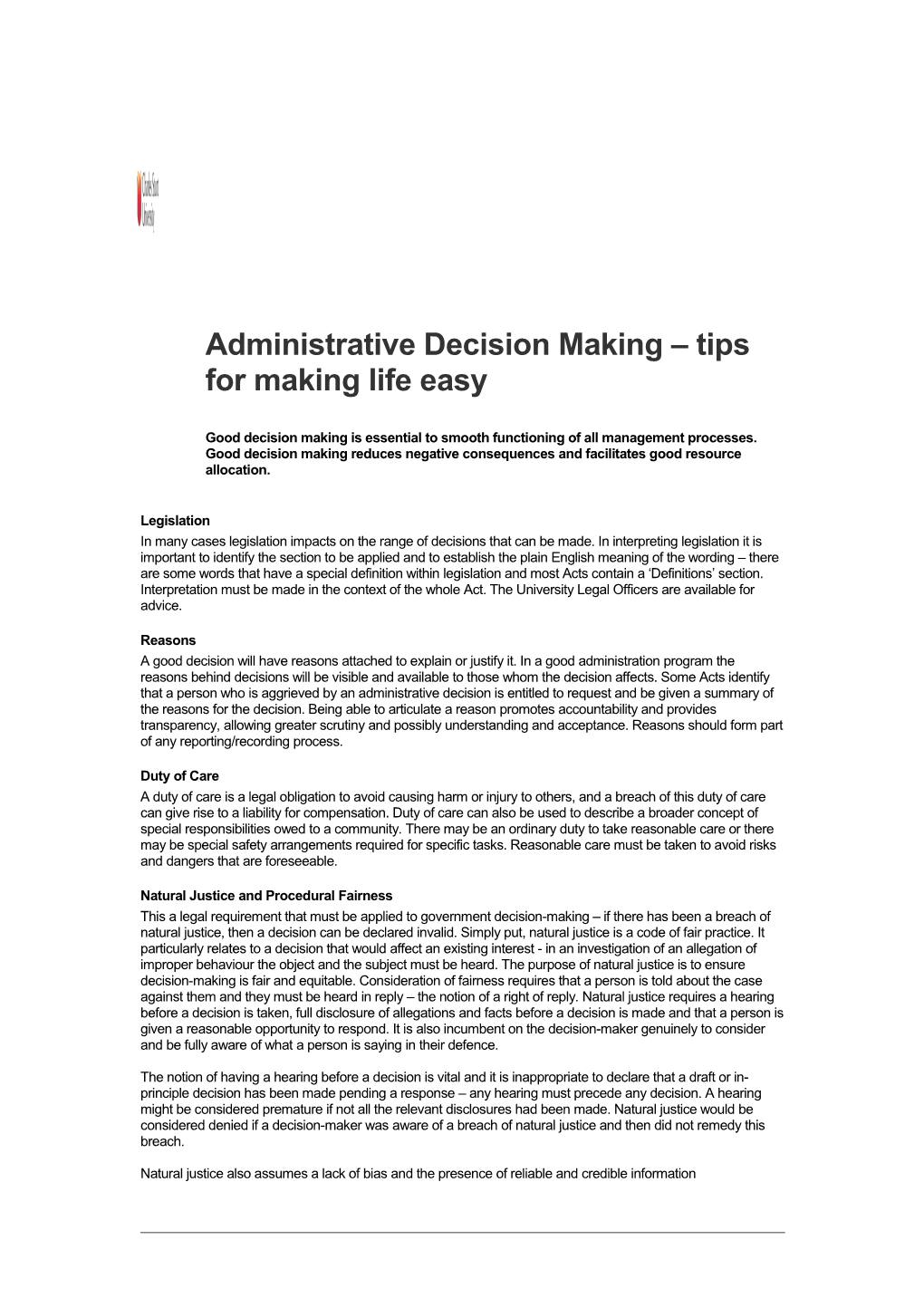 Administrative Decision Making Tips for Making Life Easy