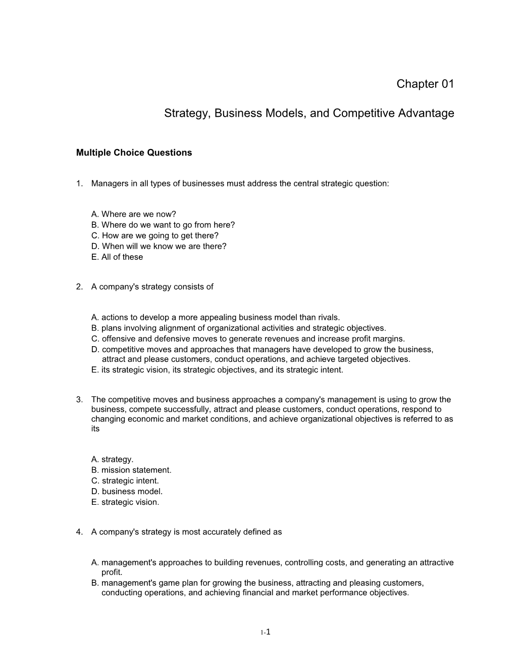 Strategy, Business Models, and Competitive Advantage