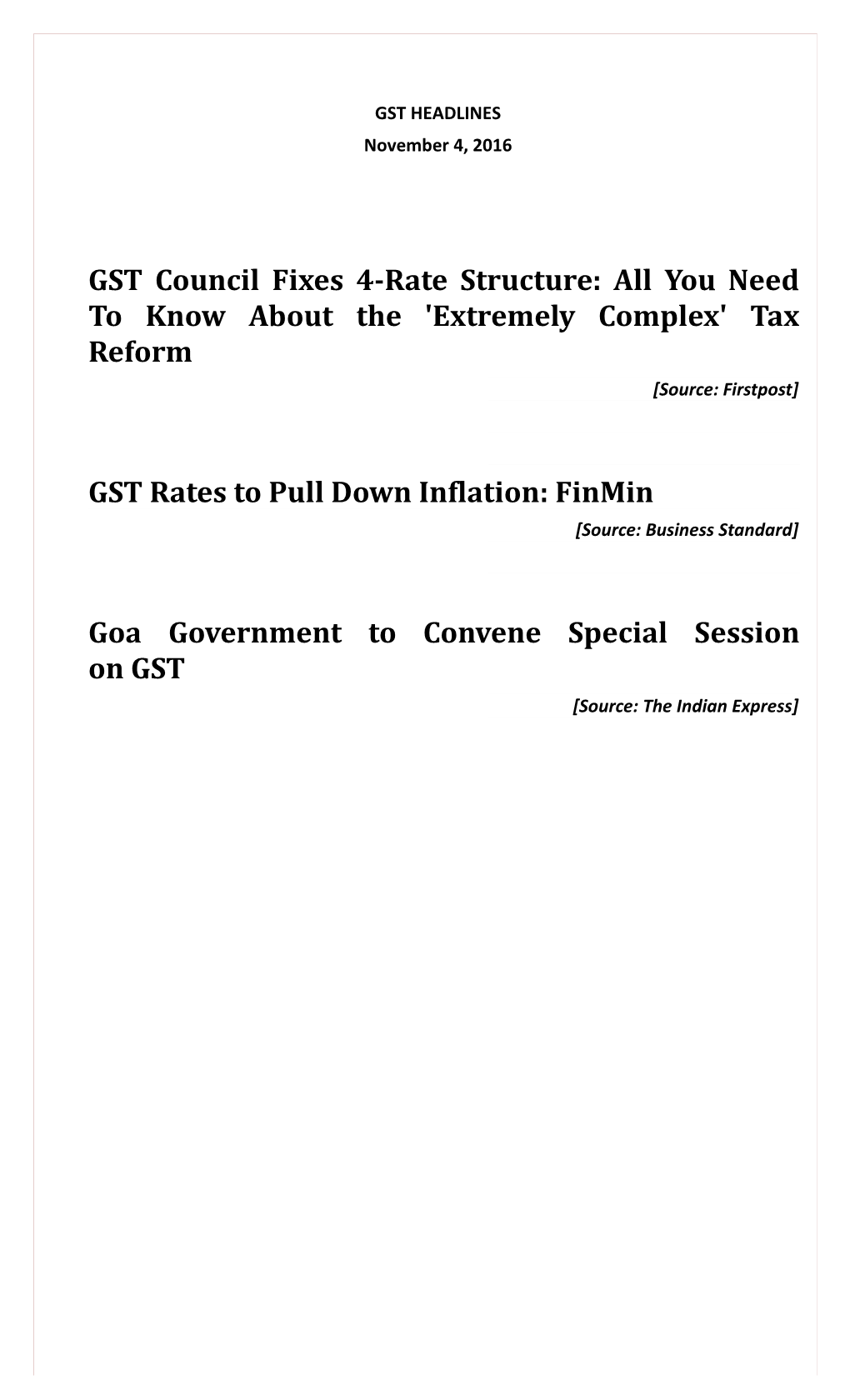 GST Rates to Pull Down Inflation: Finmin