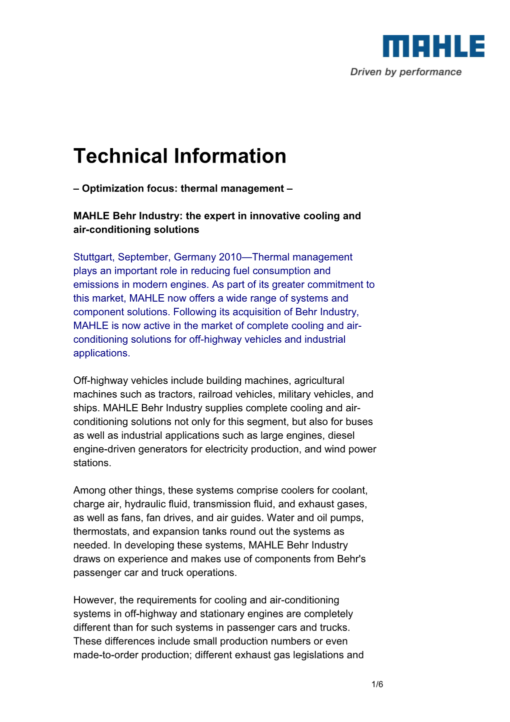 Optimization Focus: Thermal Management