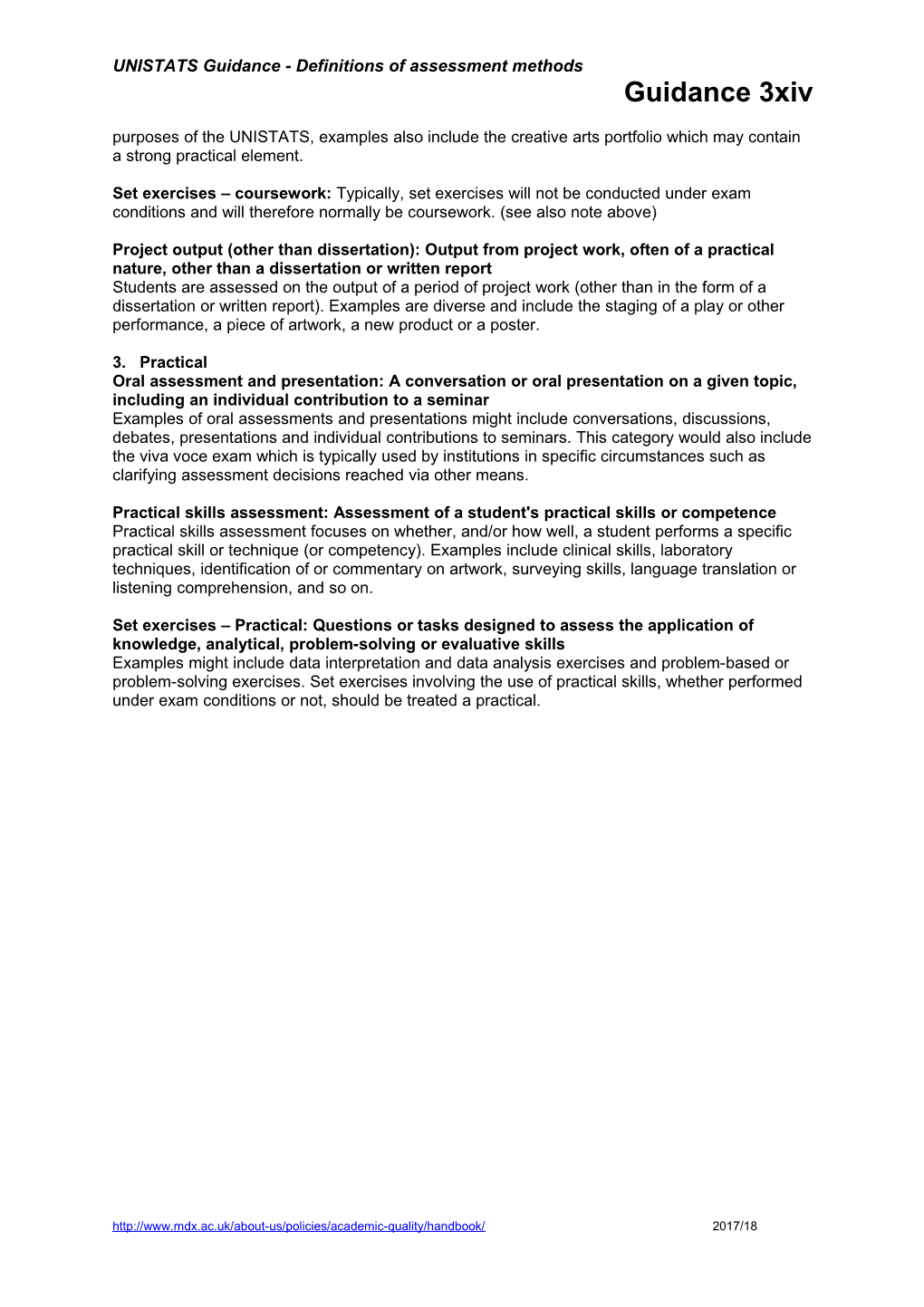 3Xivunistats Guidance - Definitions of Assessment Methods