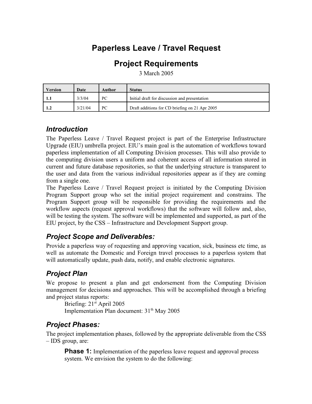 Project: Leave Request Web Form