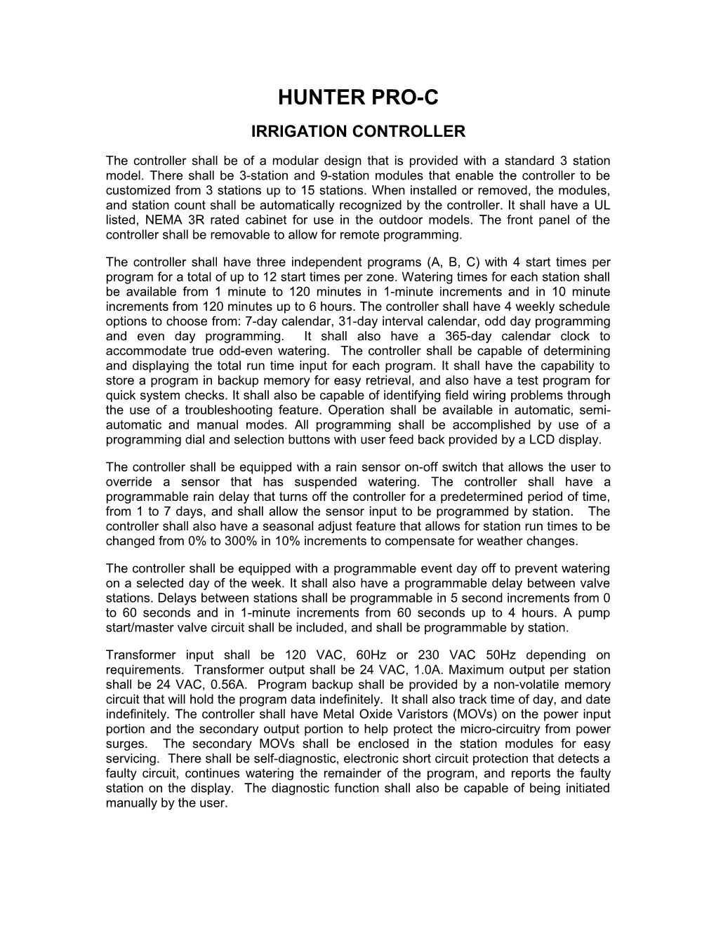 Irrigation Controller