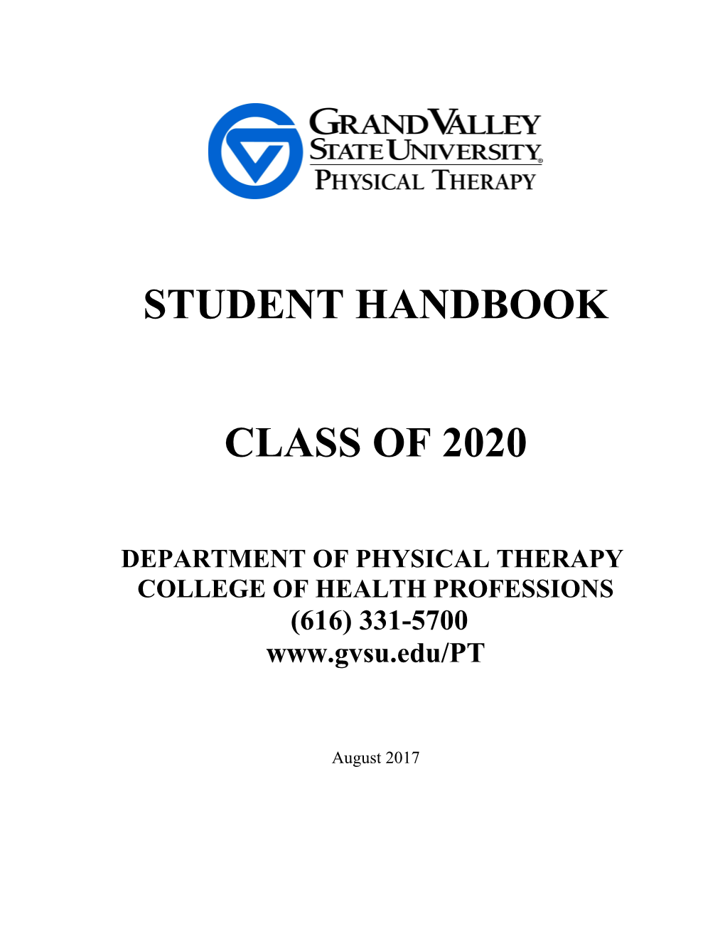 Department of Physical Therapy Student Handbook*