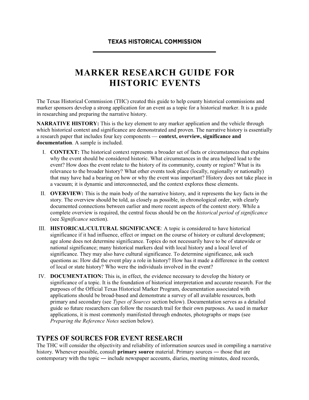 Marker Research Guide For