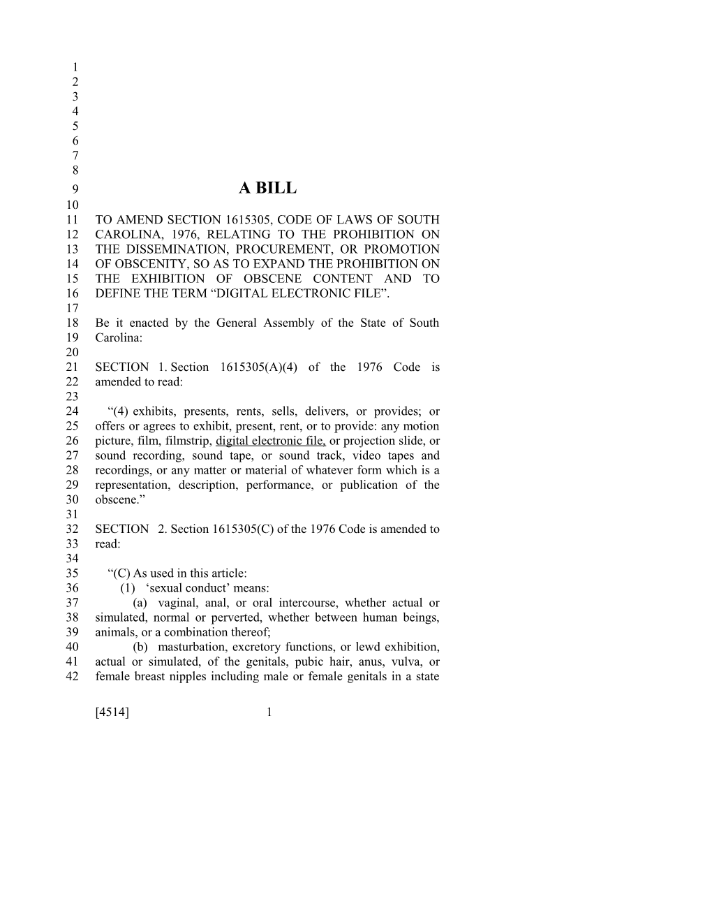 2017-2018 Bill 4514 Text of Previous Version (Dec. 13, 2017) - South Carolina Legislature Online