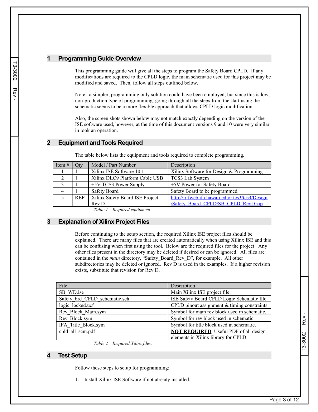 Safety Board CPLD Programming Guide