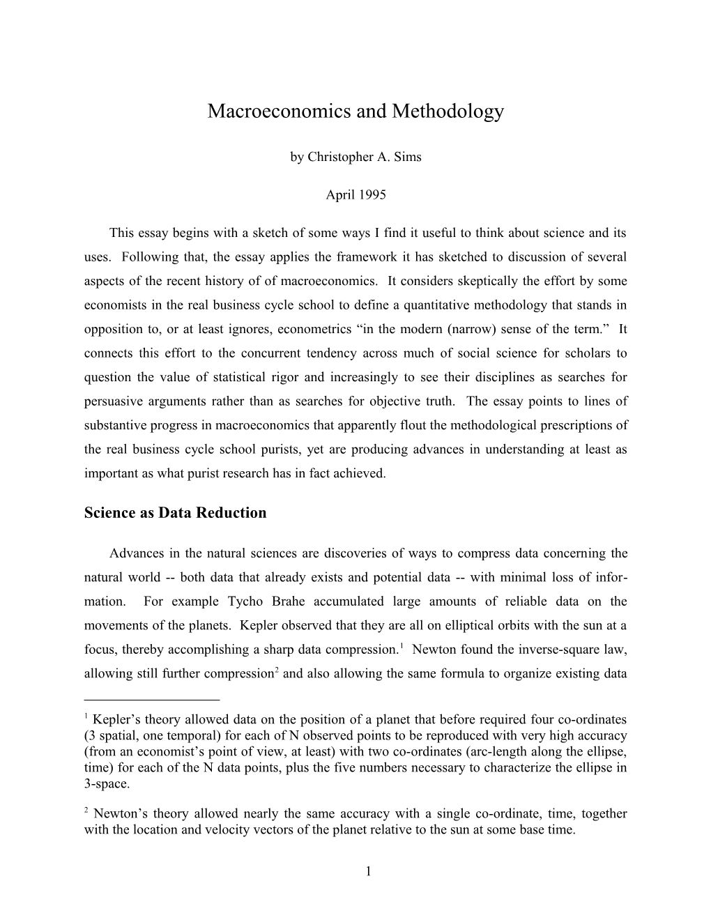 Macroeconomics and Methodology