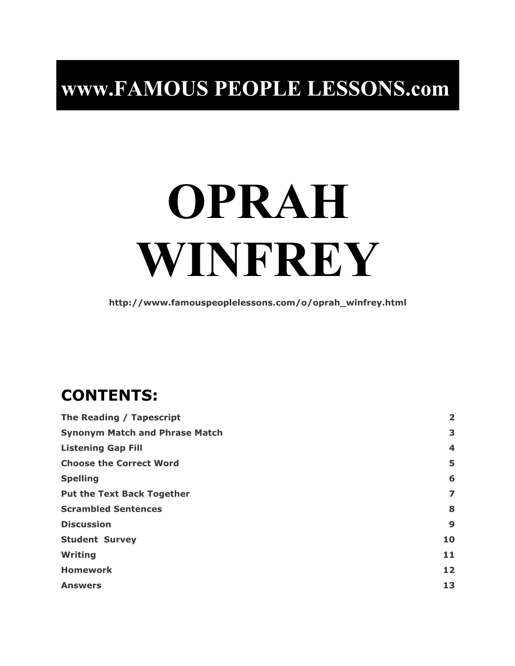 Famous People Lessons - Oprah Winfrey