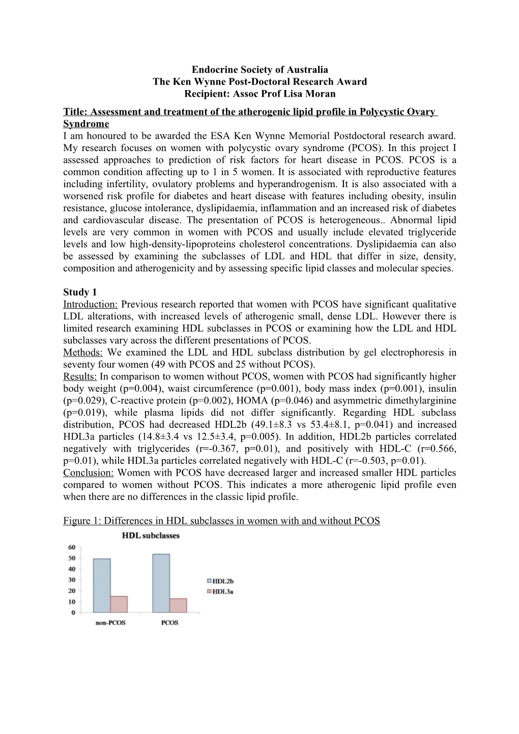 The Ken Wynne Post-Doctoral Research Award