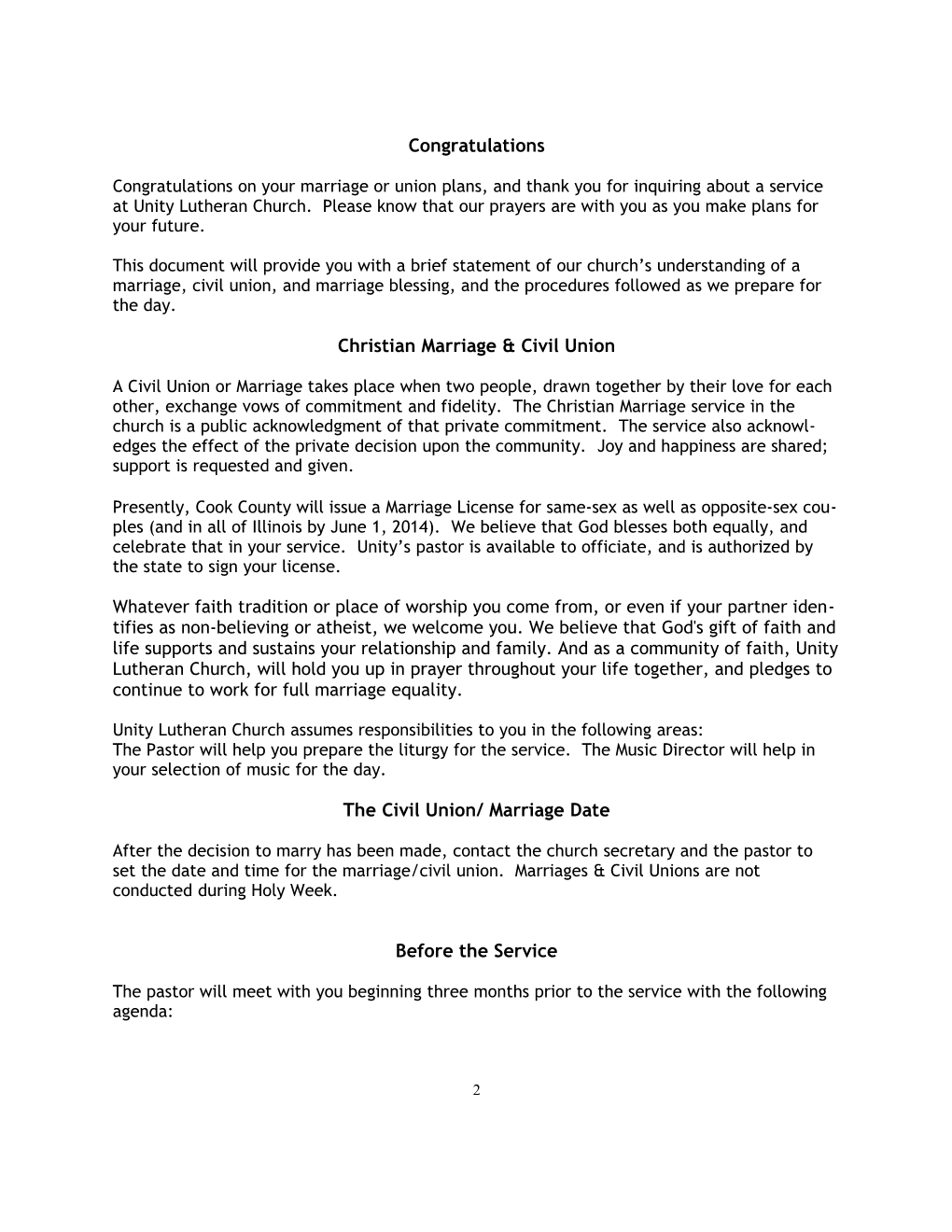 Marriage & Civil Union Services