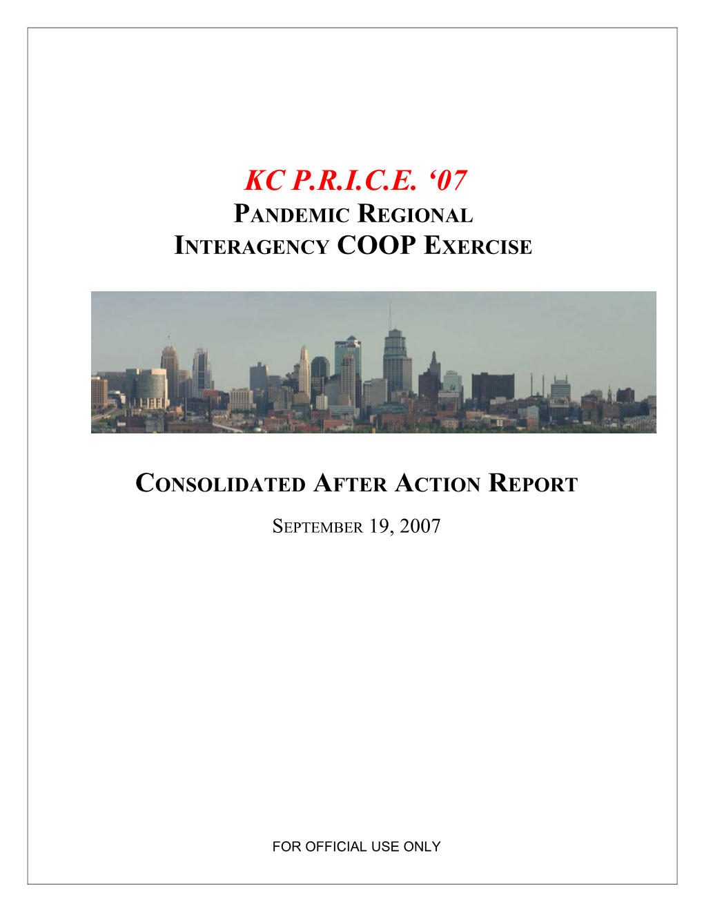 Consolidated After Action Report