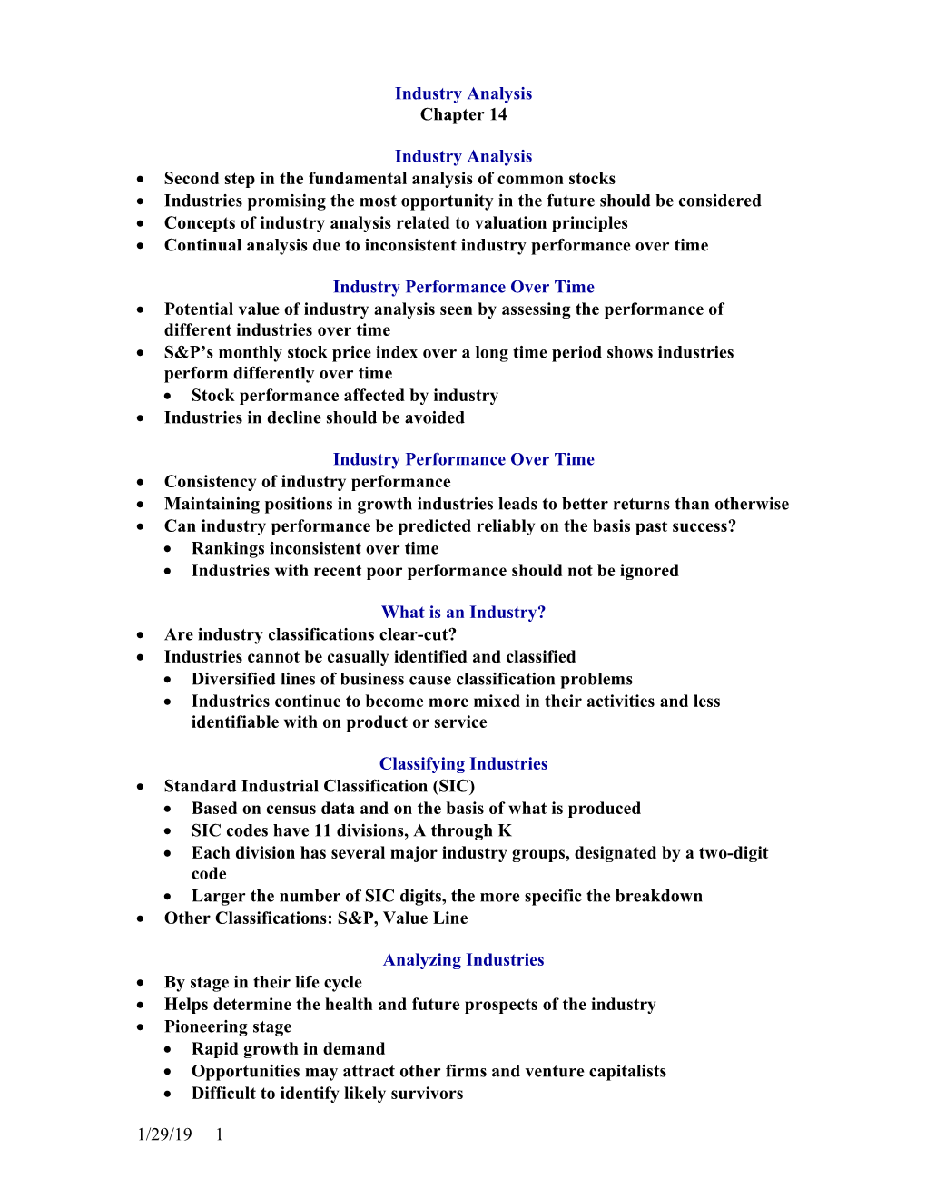 Second Step in the Fundamental Analysis of Common Stocks