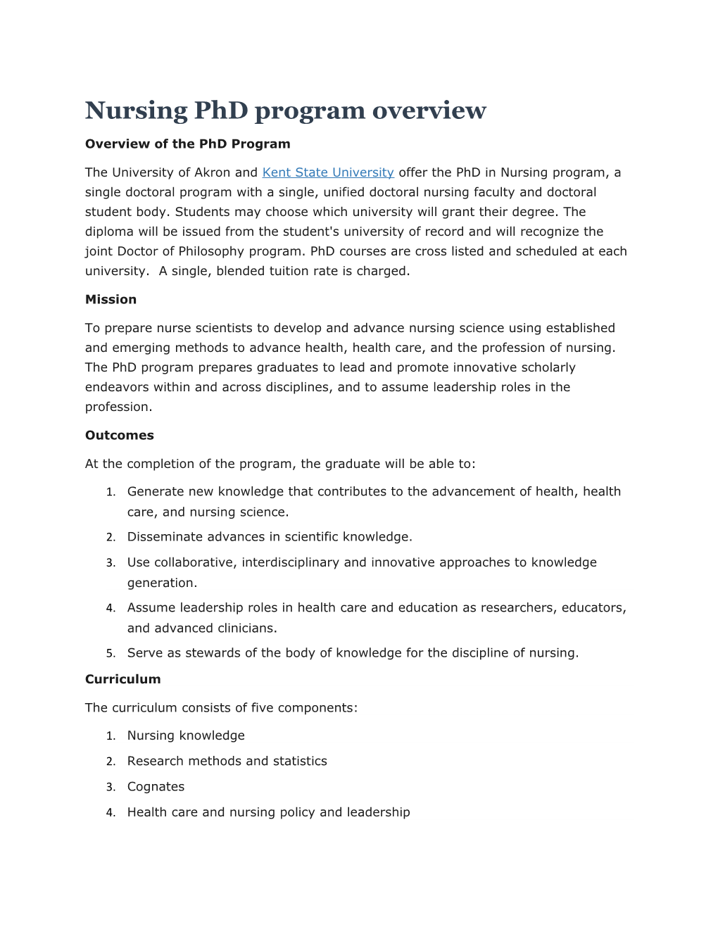 Nursing Phd Program Overview