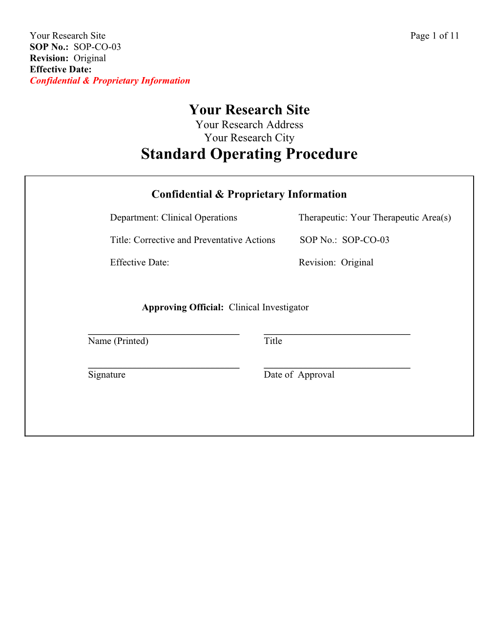 Your Research Site