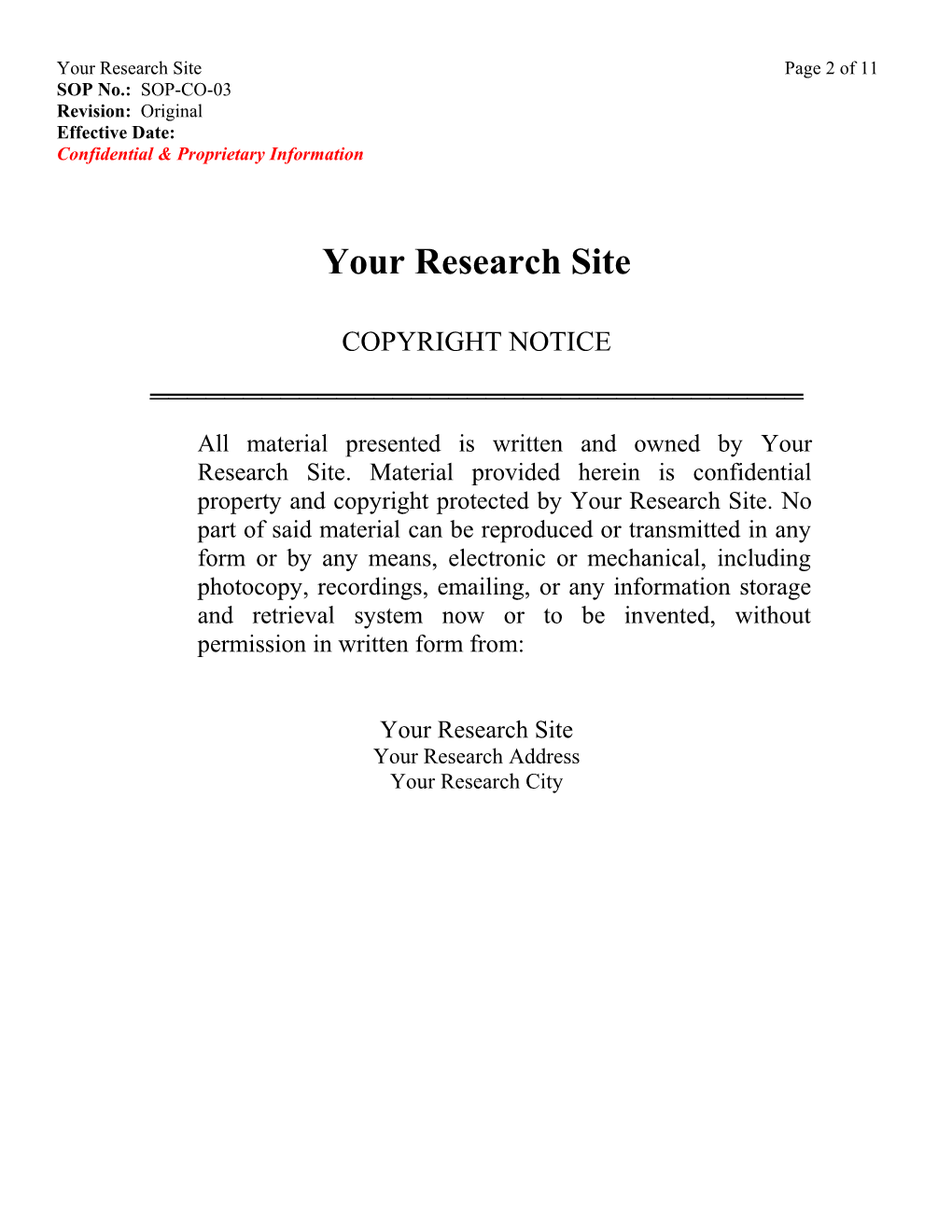 Your Research Site