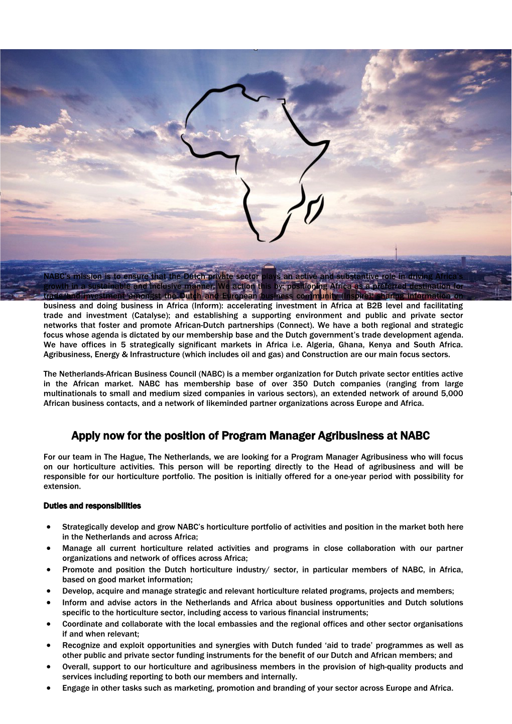 Apply Now for the Position of Program Manager Agribusiness Atnabc