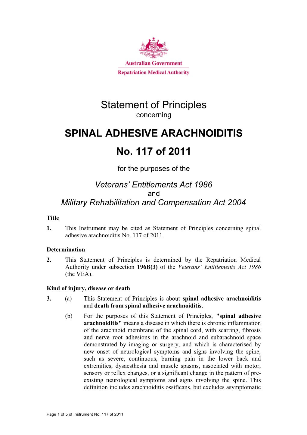 Spinal Adhesive Arachnoiditis