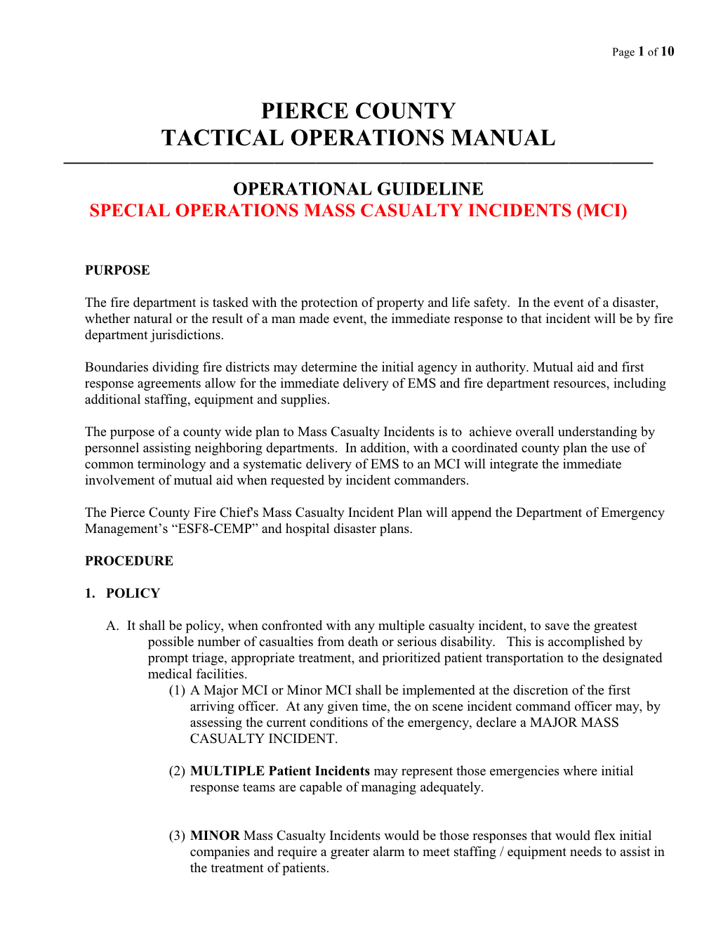 Incident Management System and Tactical Operation Manual