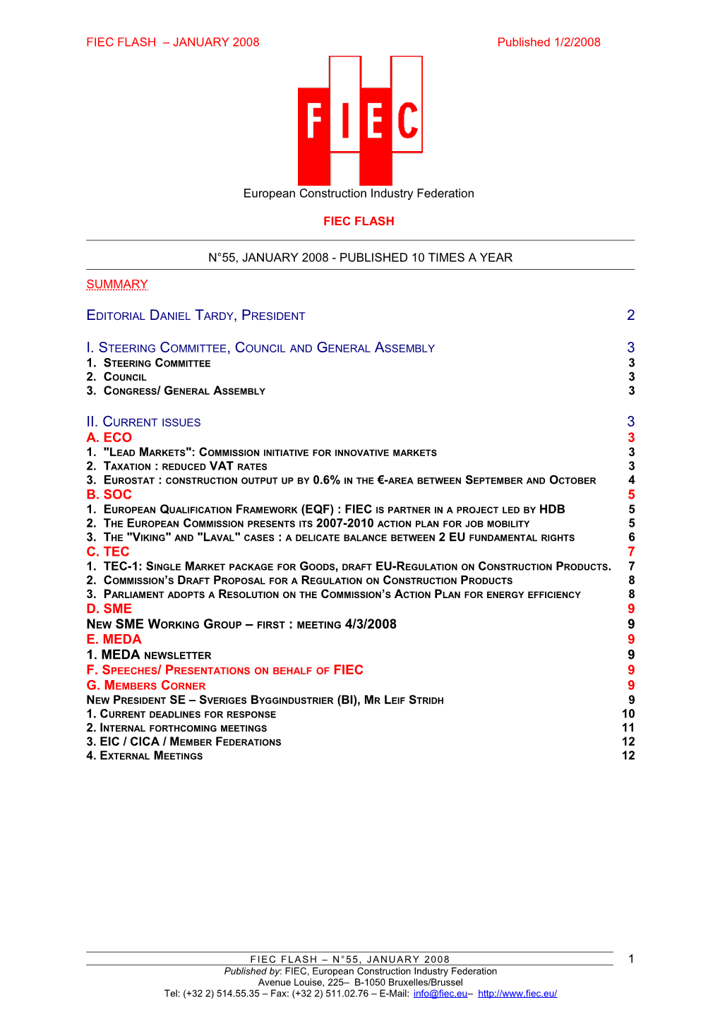 FIEC FLASH JANUARY 2008Published 1/2/2008