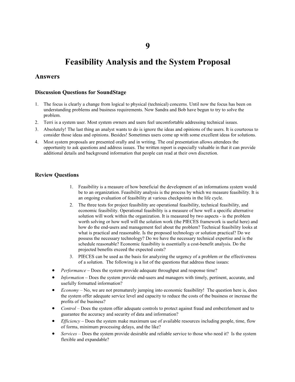 Feasibility Analysis and the System Proposal