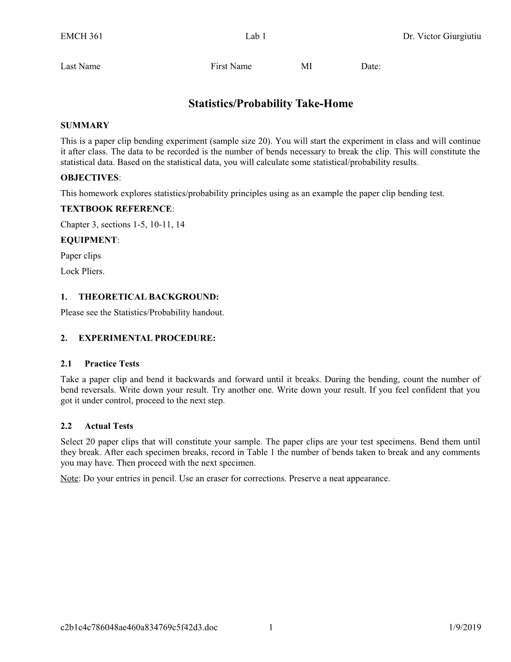 Knoop Microhardness Experiment