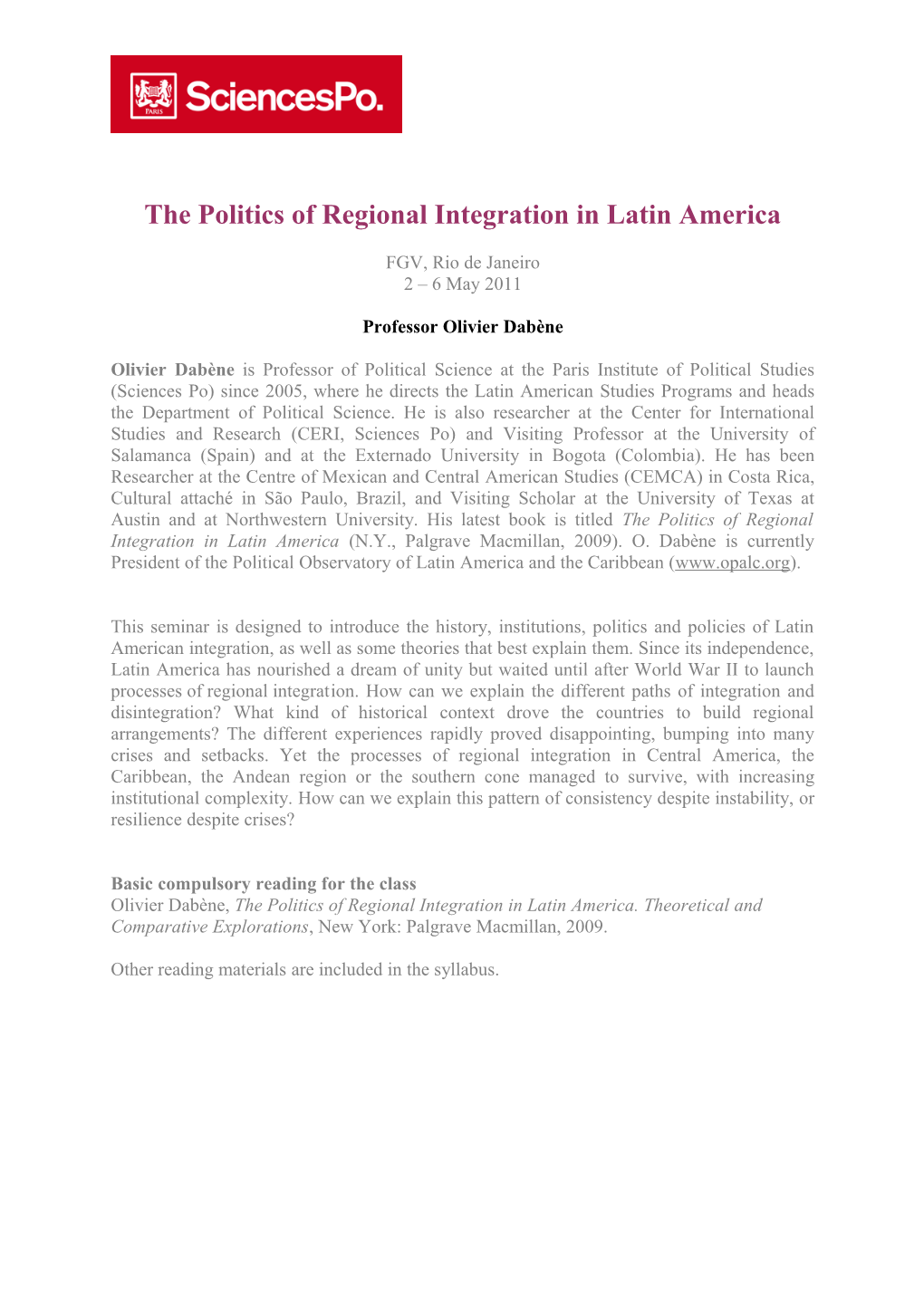 Regionalism in Comparative Perspective