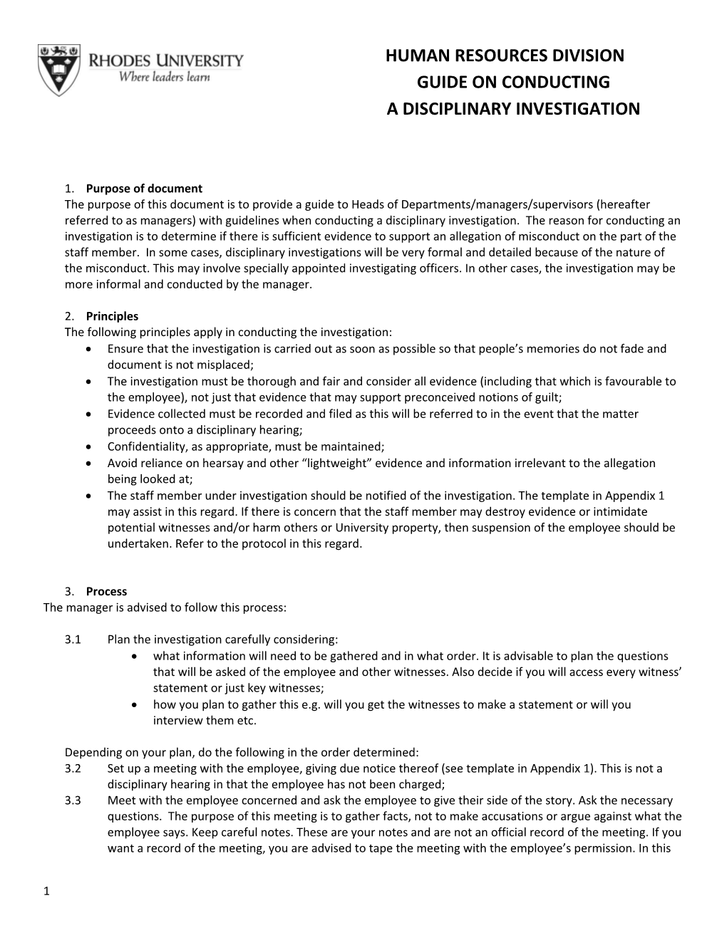 GUIDE on Conducting