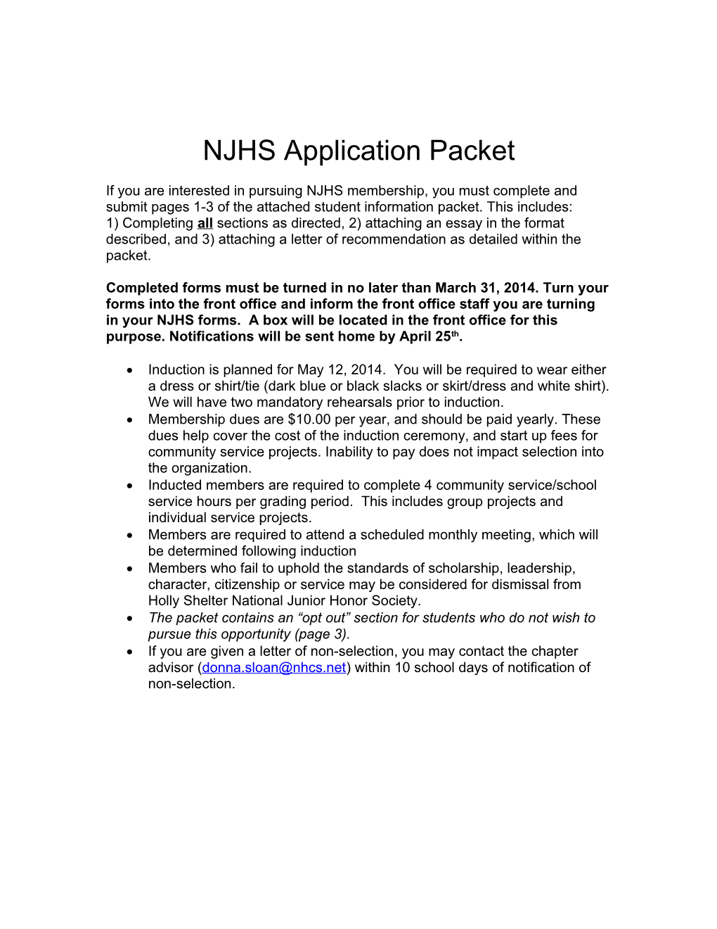 NJHS Application Packet