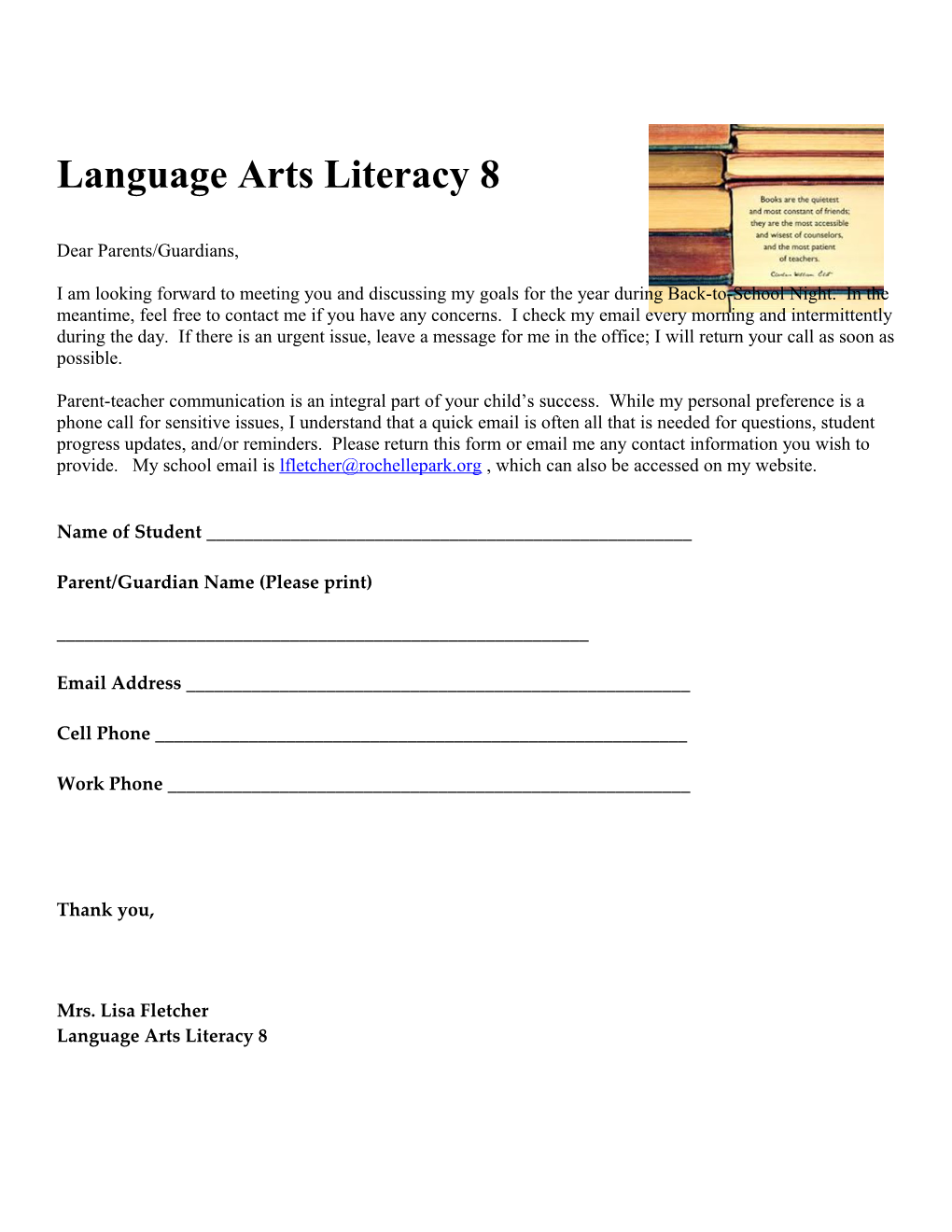Language Arts Literacy