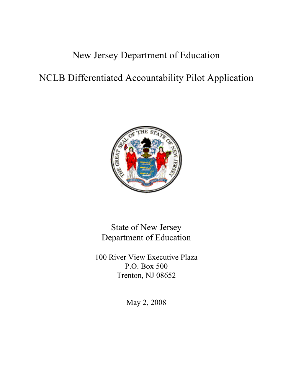 New Jersey Differentiated Accountability Pilot Program Application (MS WORD)