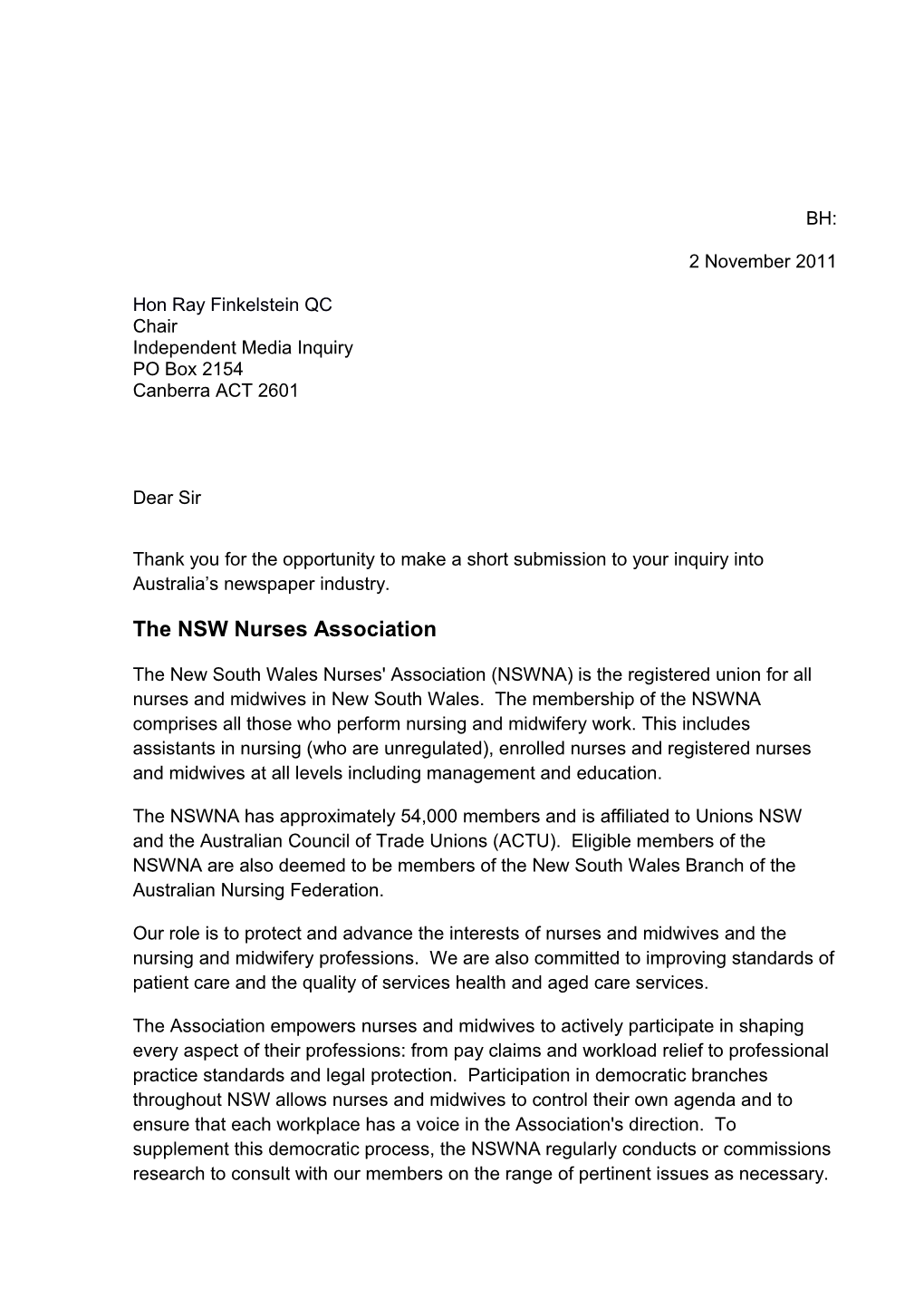 NSWNA Letter Template