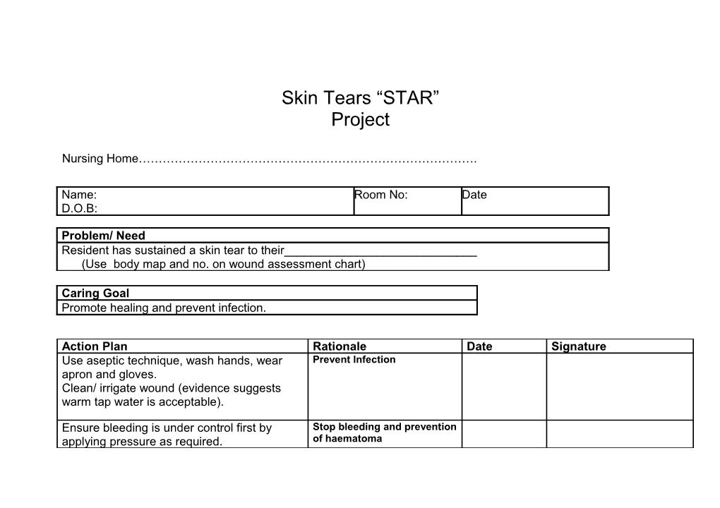 Skin Tears STAR