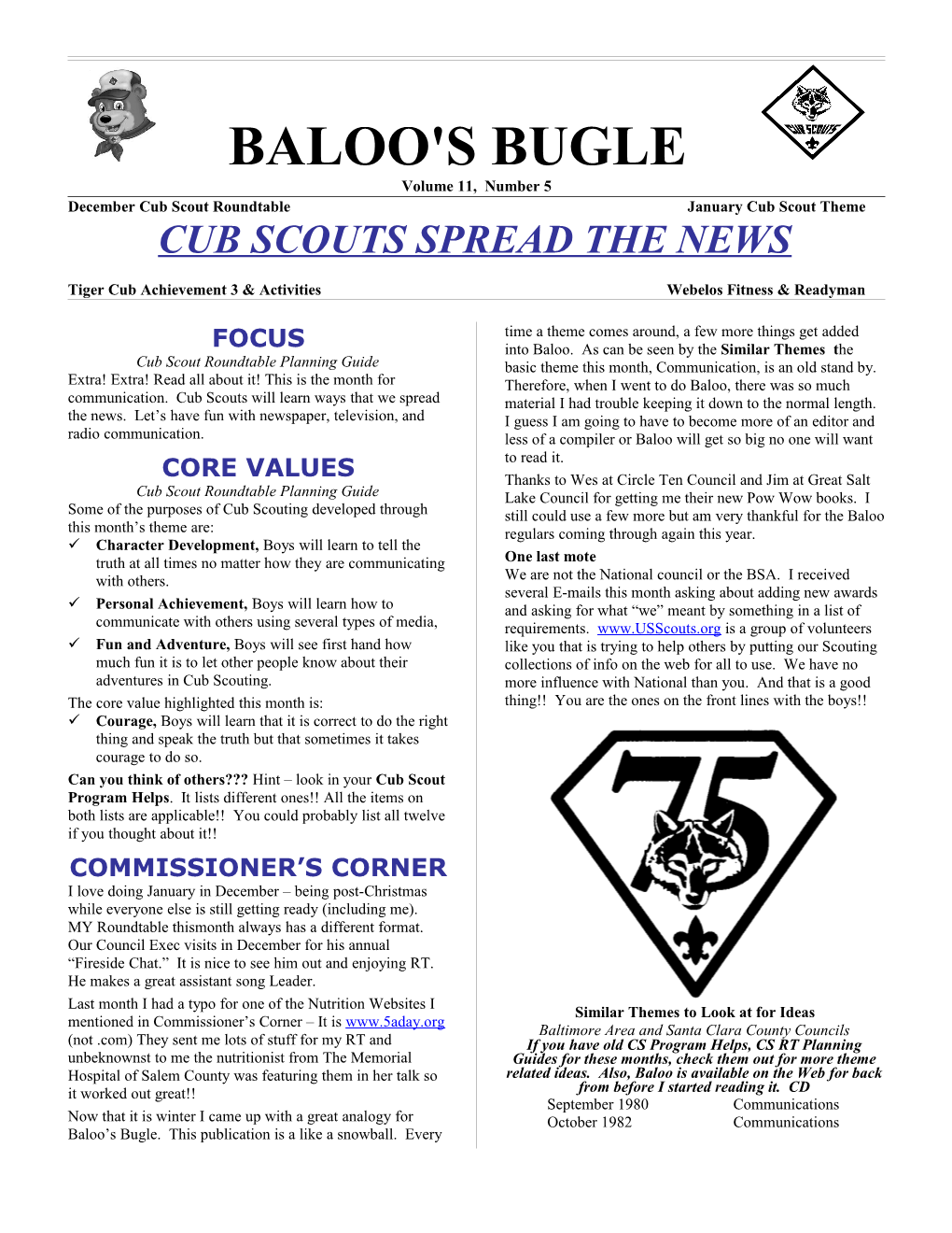 Page 1 BALOO's BUGLE