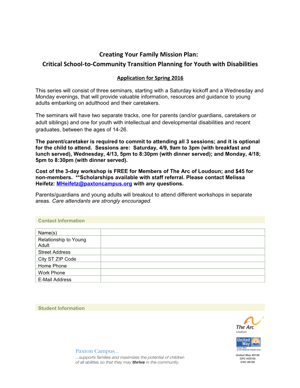 Creating Your Family Mission Plan: Critical School-To-Community Transition Planning For