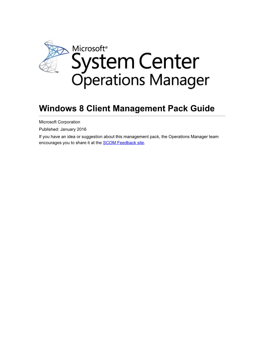 Windows 8 Client Management Pack Guide