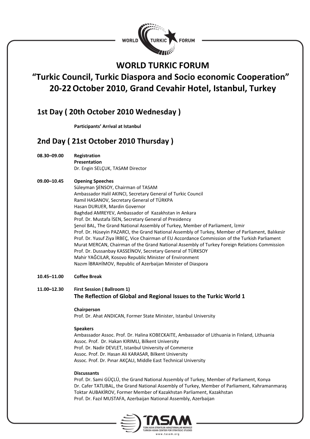 Turkic Council, Turkic Diaspora and Socio Economic Cooperation