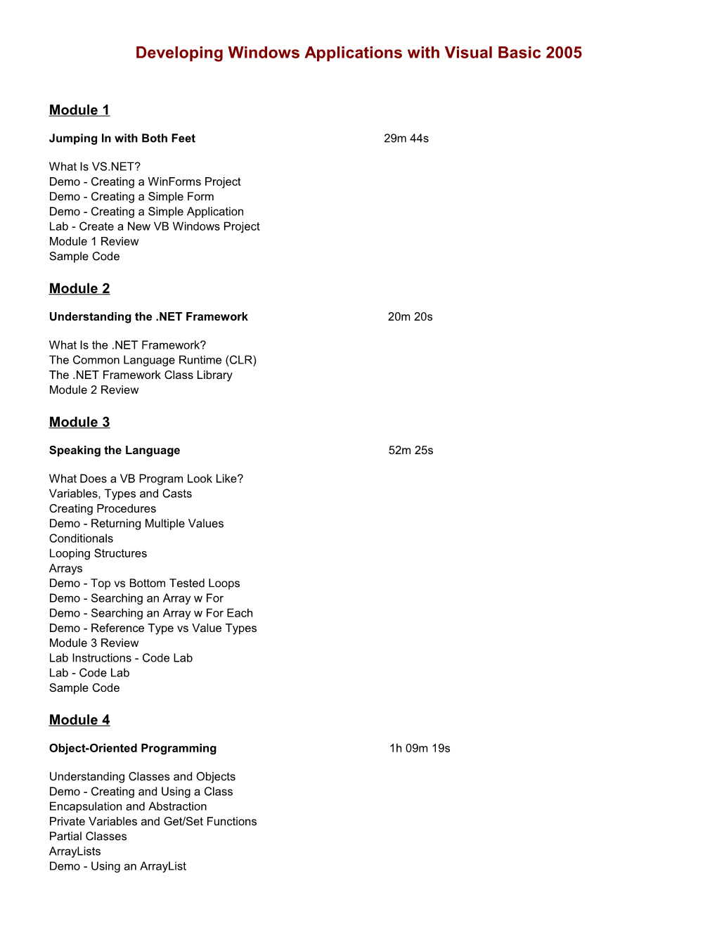 Developing Windows Applications with Visual Basic 2005