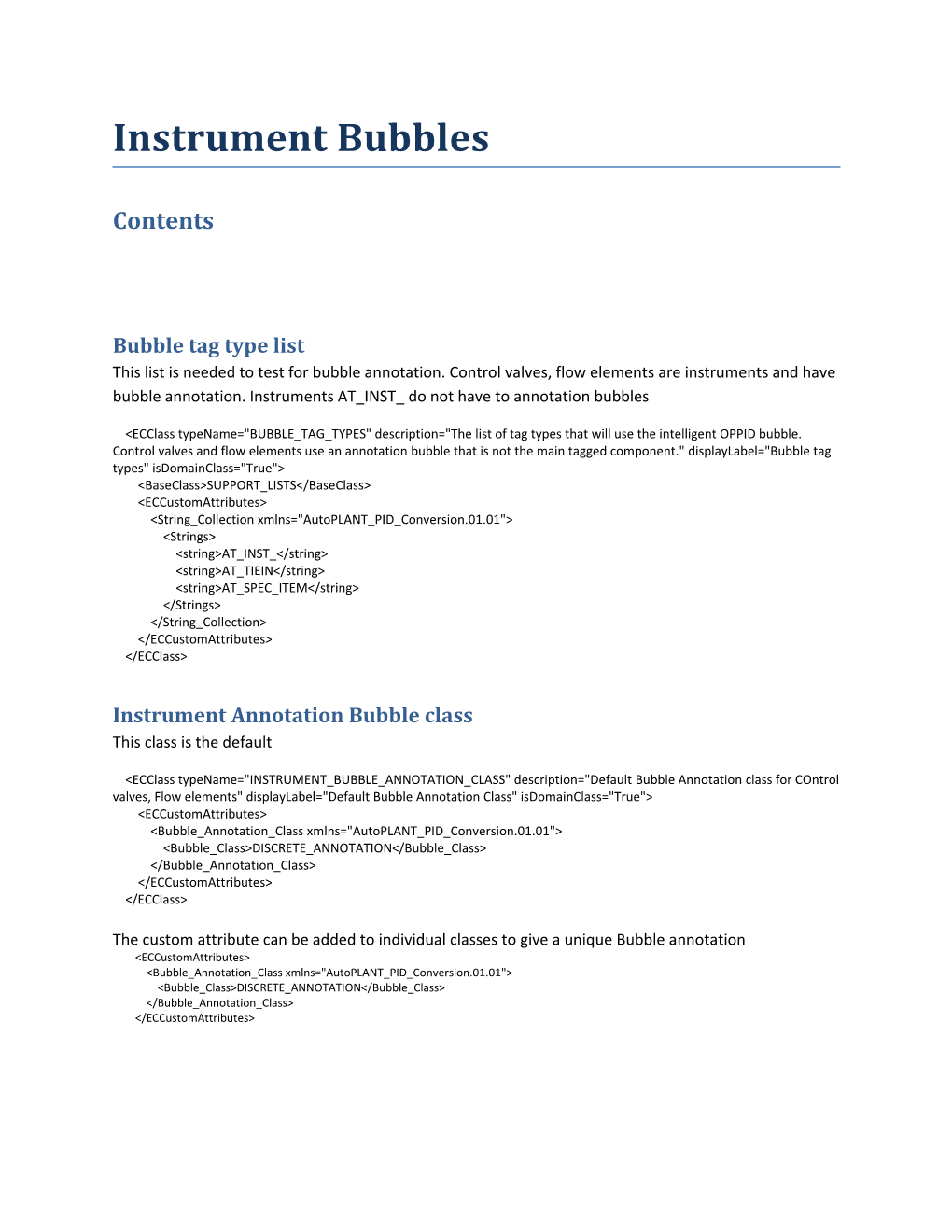 Bubble Tag Type List