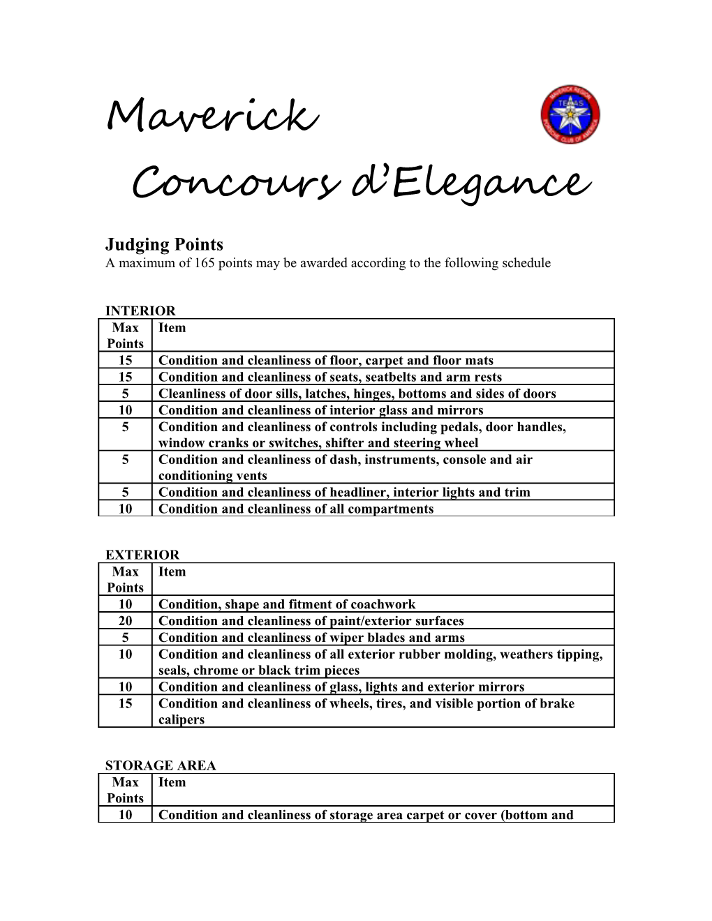 Maverick Concours D Elegance