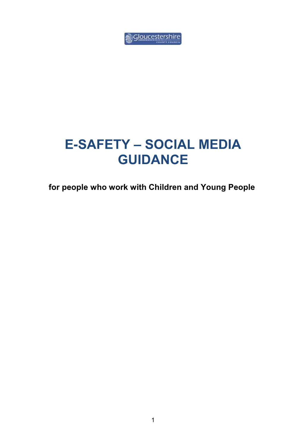 E-Safety Safer Working Practice Guidance