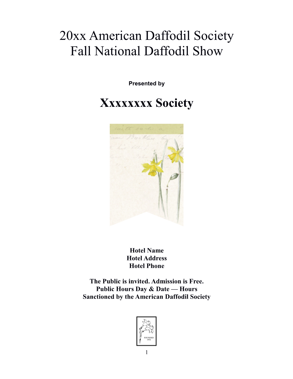 Fall National Daffodil Show