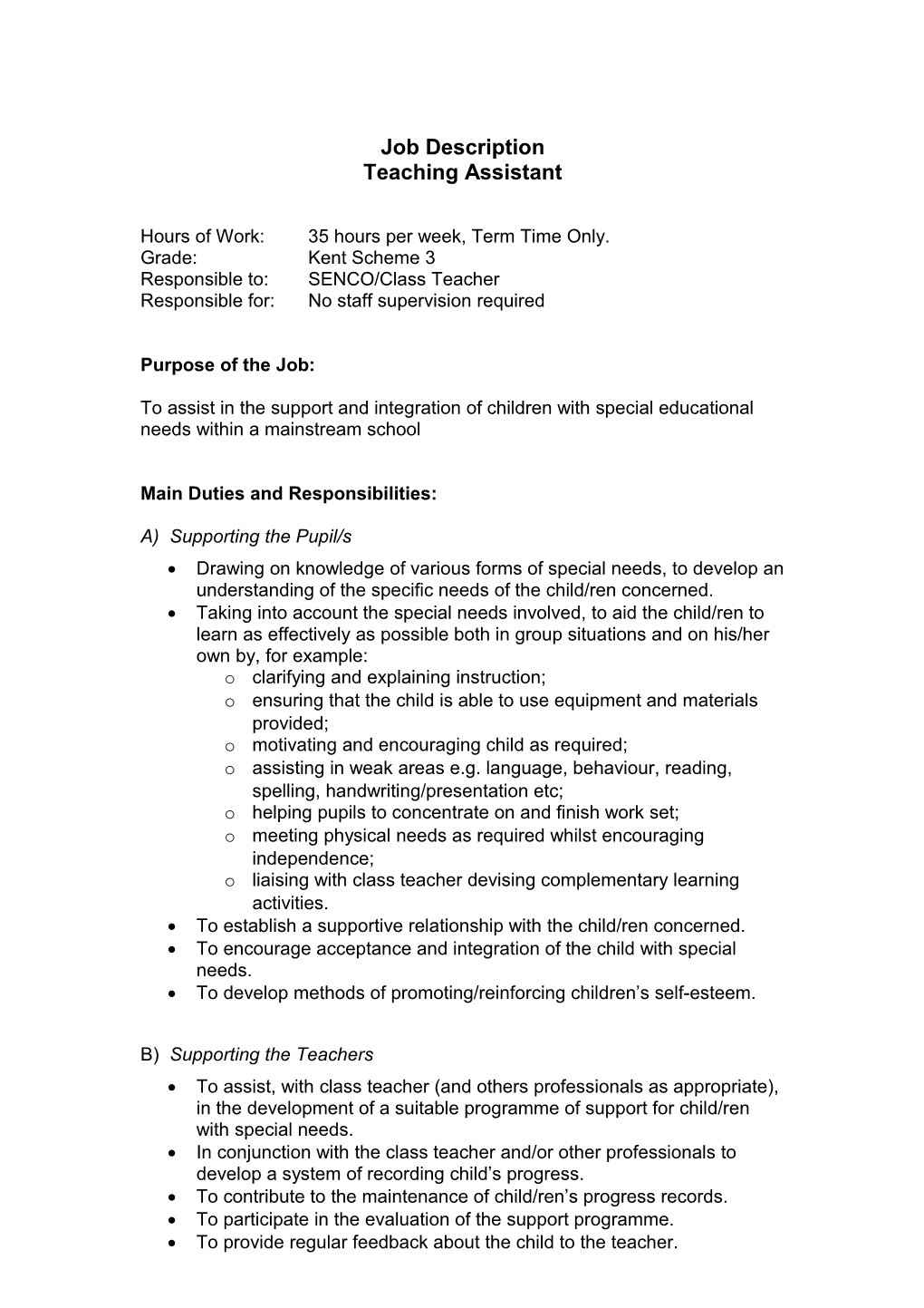 Job Description - Typist