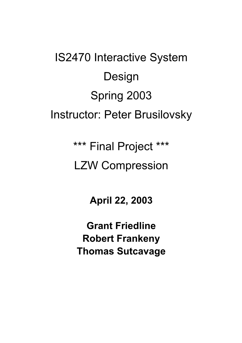 IS2470 Interactive System Design