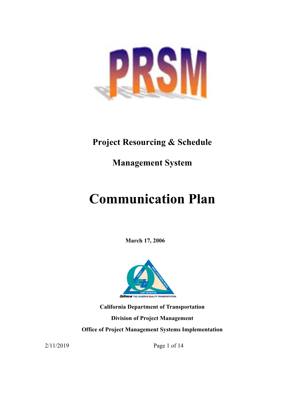 Project Resourcing & Schedule