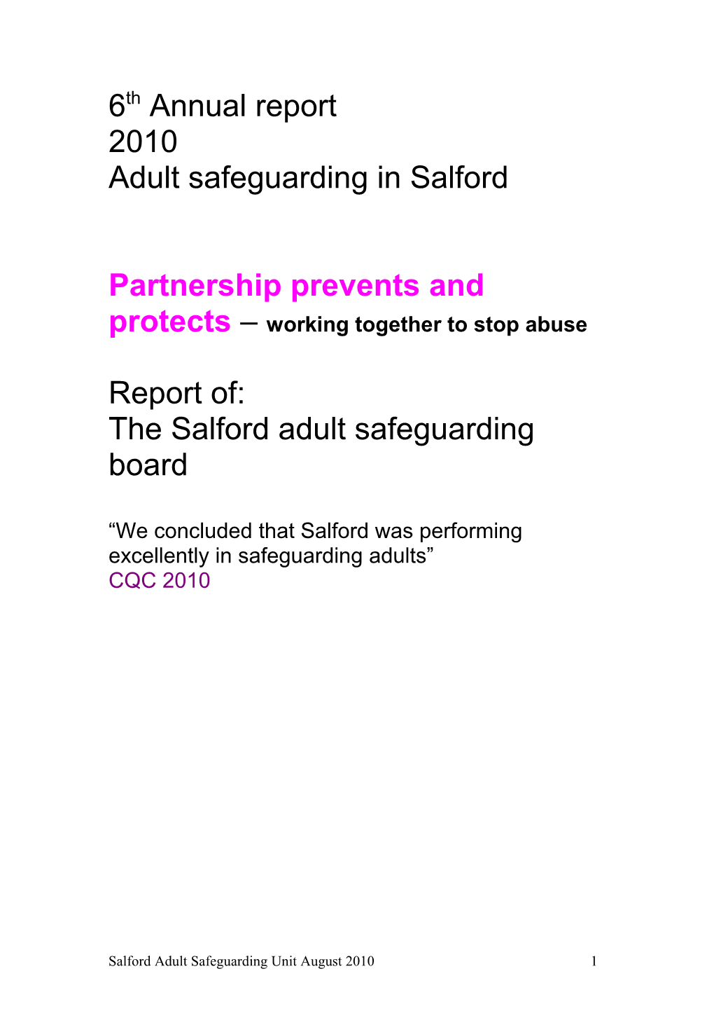 Partnership Prevents and Protects Working Together to Stop Abuse