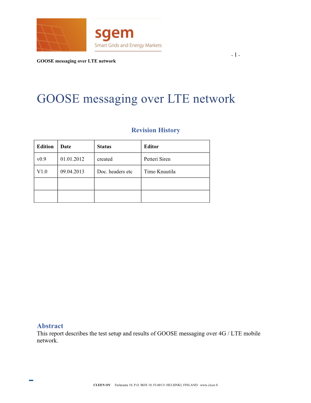 GOOSE Messaging Over LTE Network